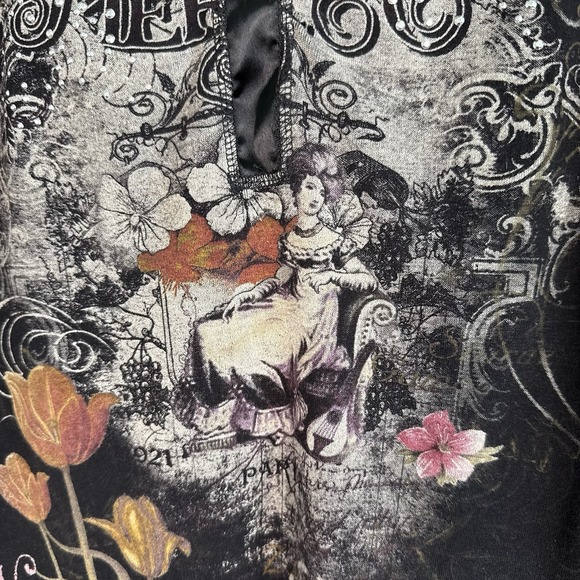 Blue Canyon Embellished Tee Womens Small Dark Fairy Whimsigoth Feminine Paris - Picture 3 of 8